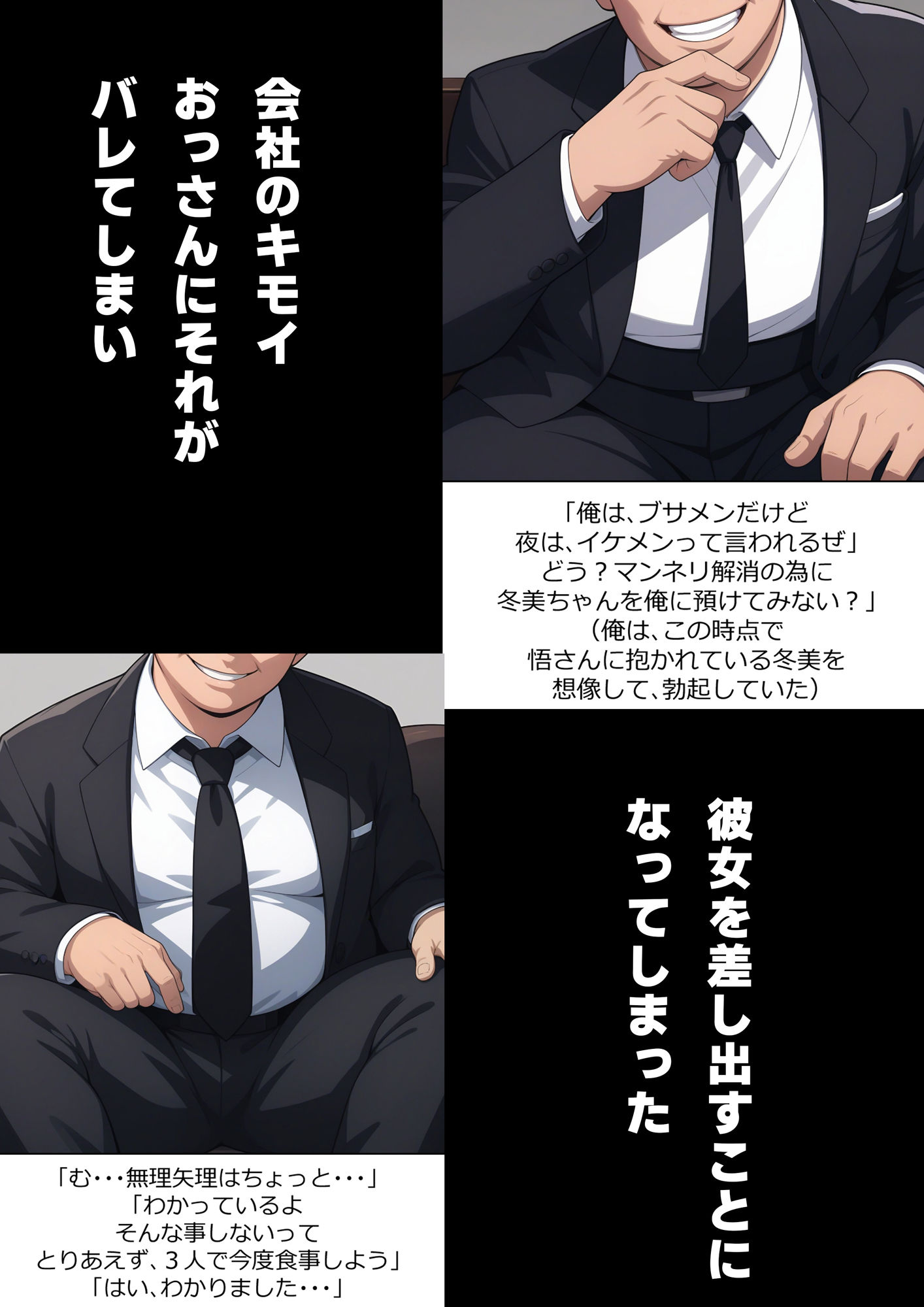 サンプル画像2:俺の彼女を会社のキモイおっさんに寝取らせてみた(たてよみシコ) [d_437339]