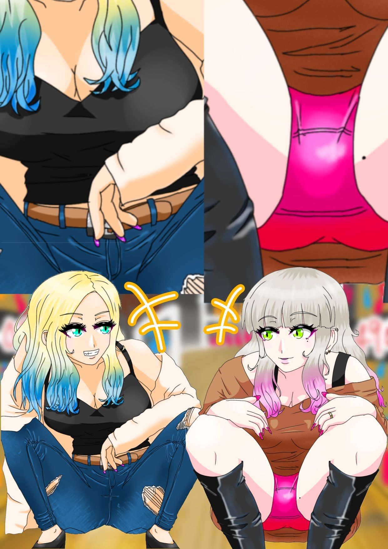 サンプル画像1:ヤンキー＆ギャル4人時間停止○(ファンタジスタ入れ歯) [d_441185]