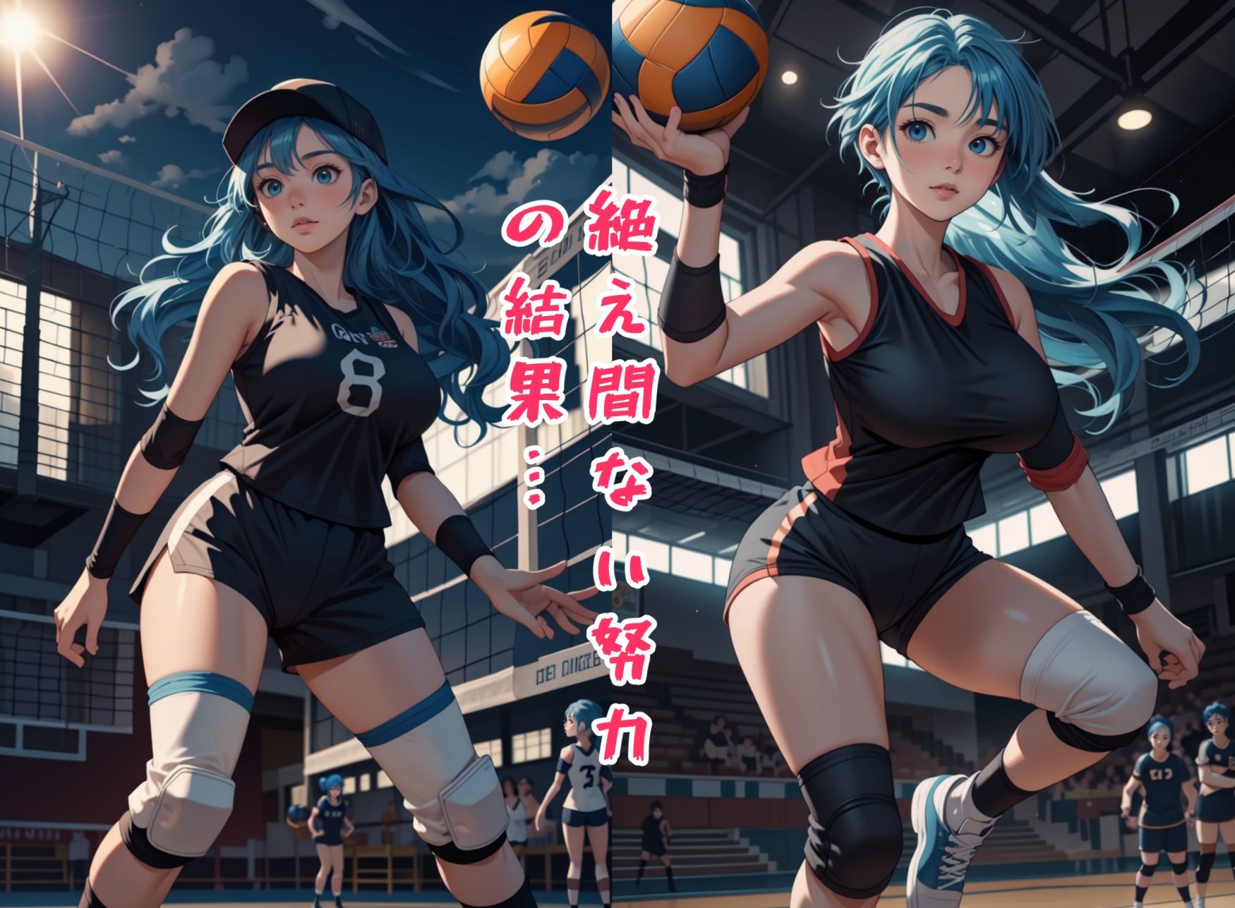 サンプル画像1:パイパイバレー部御開帳(ピクセル詩人) [d_441421]