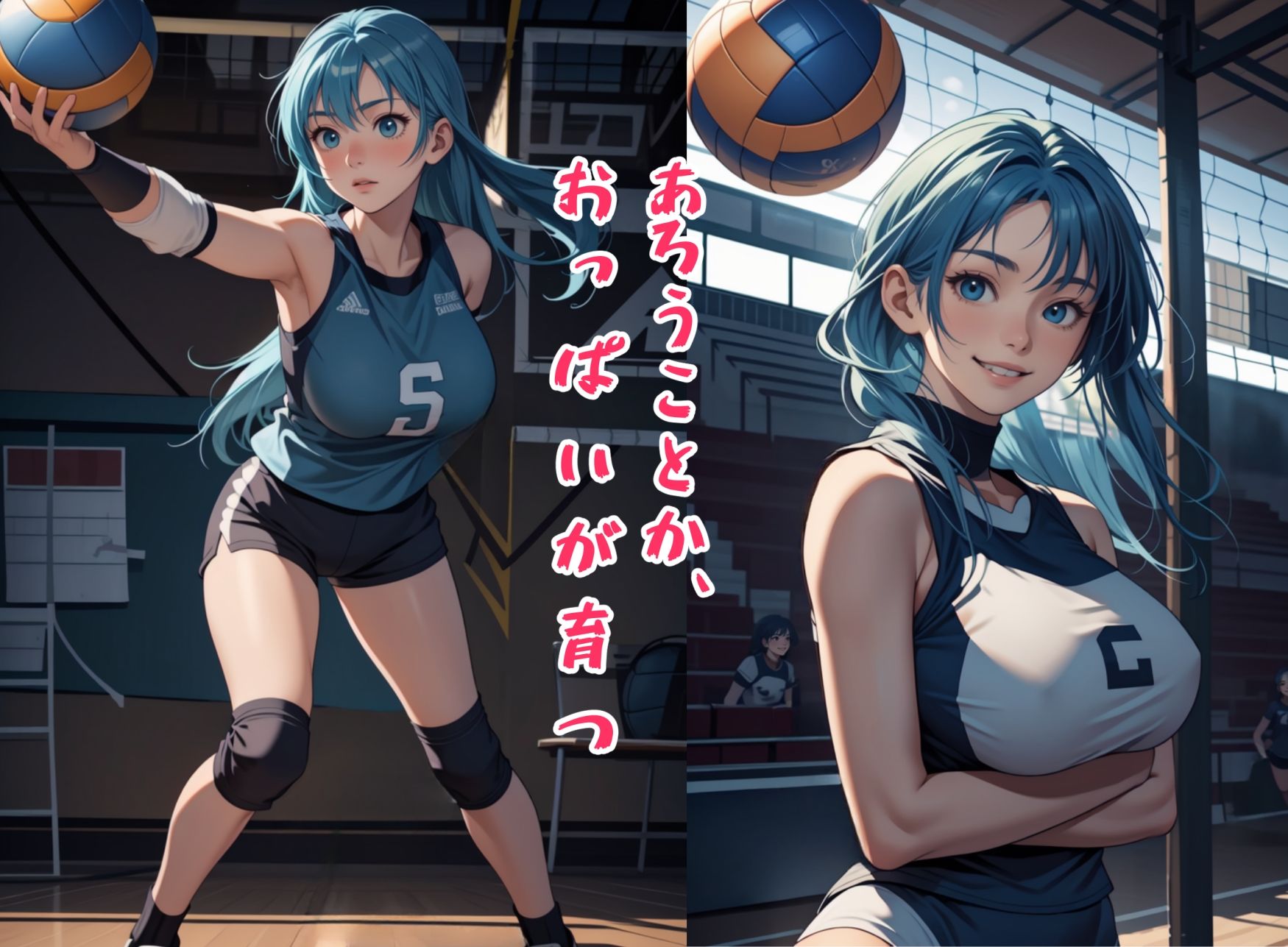 サンプル画像2:パイパイバレー部御開帳(ピクセル詩人) [d_441421]