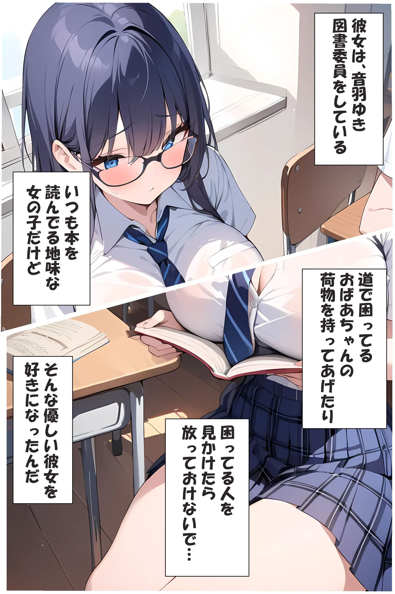 サンプル画像2:地味子ちゃんが巨乳でめちゃくちゃエロかった話(ももぞの亭) [d_441544]