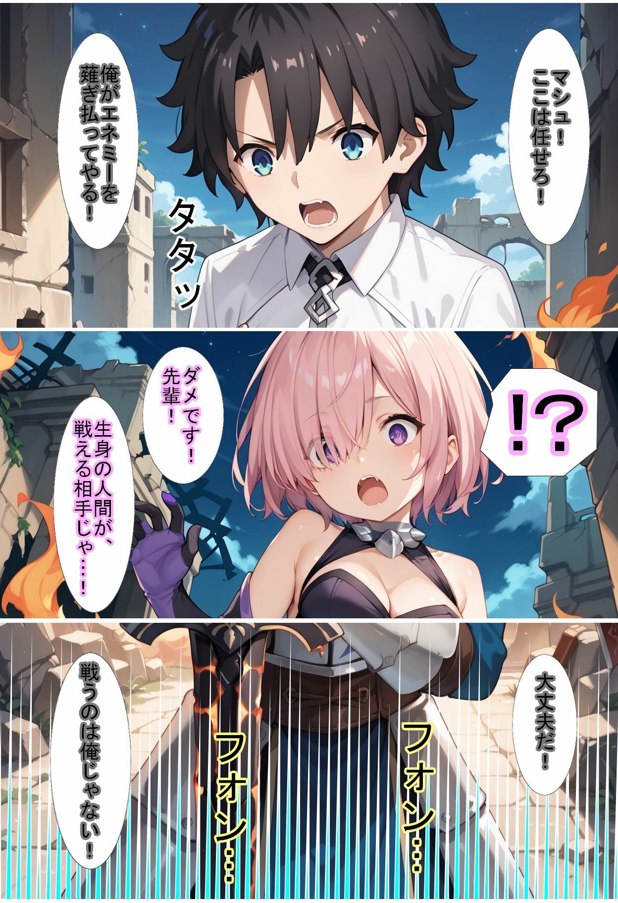 サンプル画像5:F〇Oの世界に入ってしまったら？〜女サーヴァントにエロい事し放題だった件〜(魔術師プロトン2D) [d_442365]