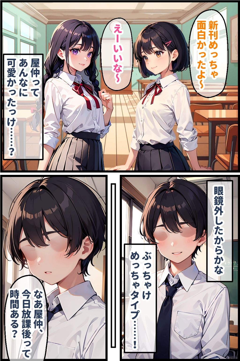 サンプル画像1:地味娘がメガネを外すと…(官能マンガ2D（地味娘）) [d_444155]