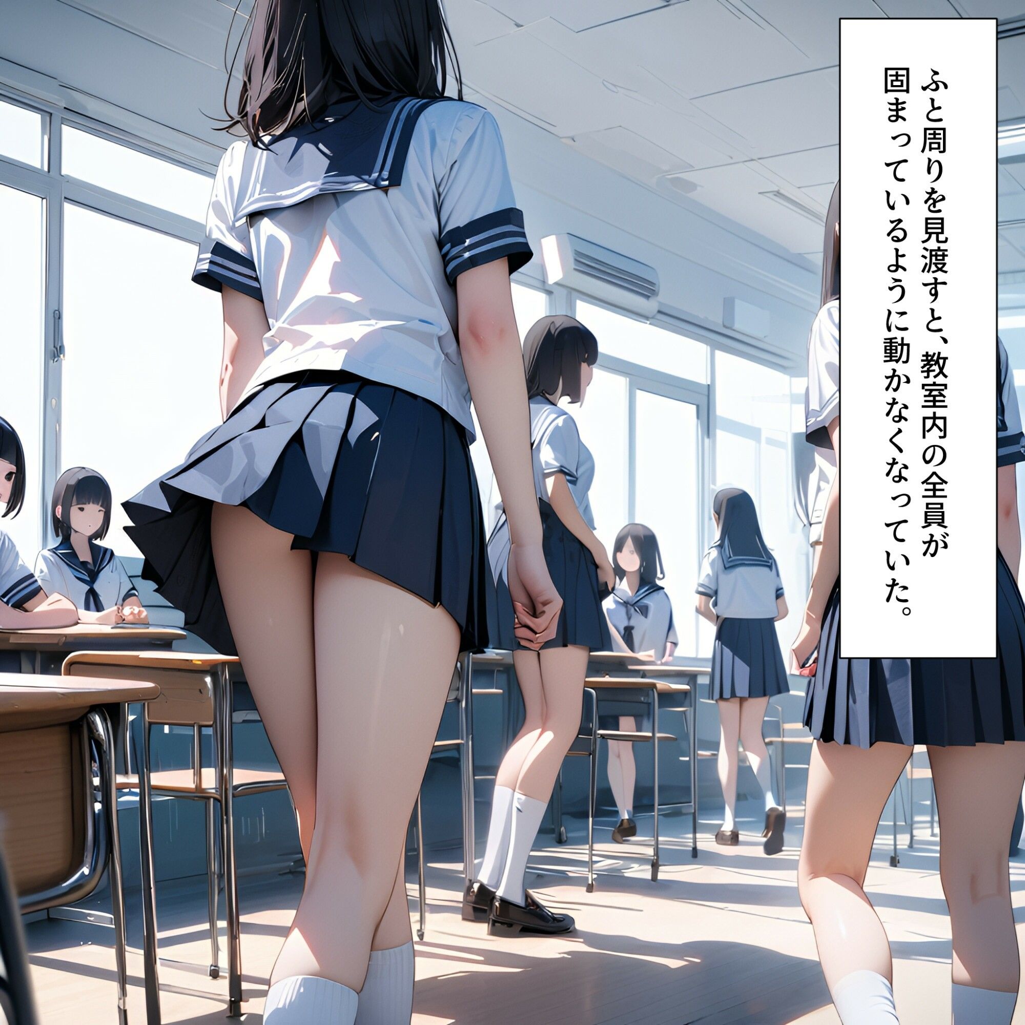 サンプル画像3:時が止まった学校で(電脳戯画) [d_444244]