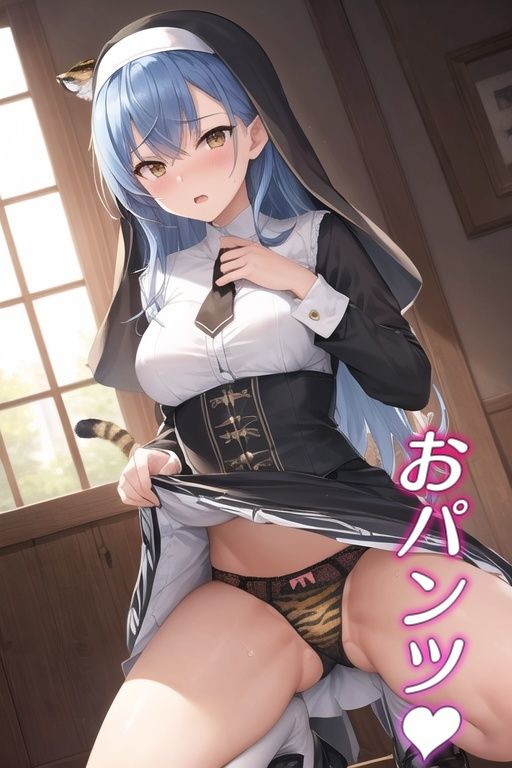 サンプル画像3:嫌な顔してパンツ見せてくる女の子 〜シスター編〜(AIパンツ部) [d_445038]