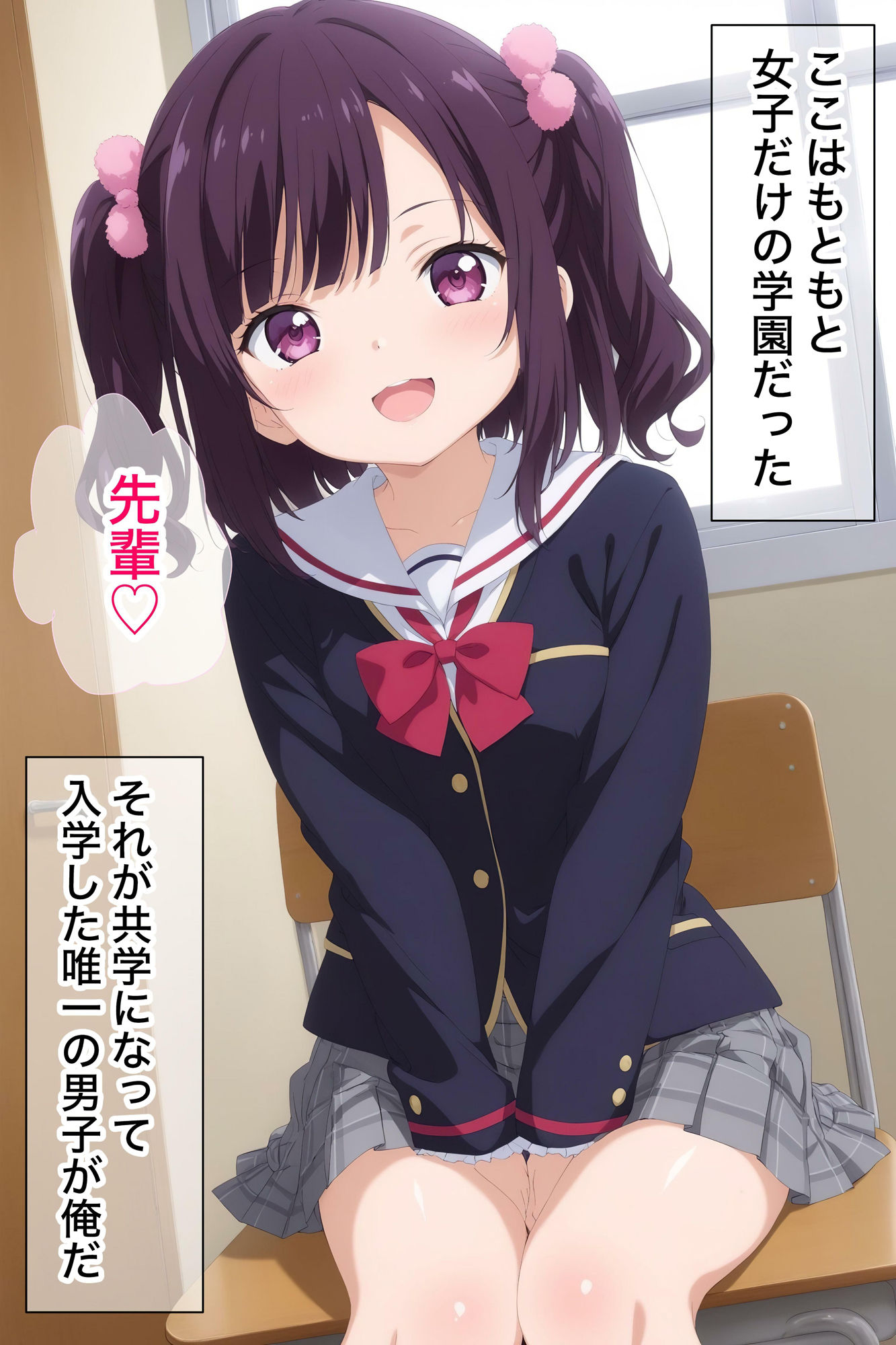 サンプル画像2:学園で後輩に囲まれる学園生活♪【4K高画質】(月光シャワー) [d_445641]