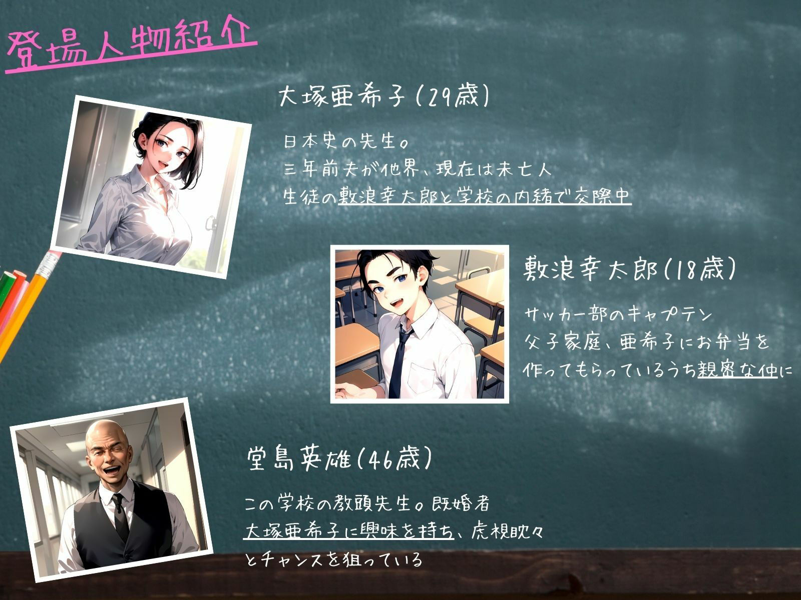 サンプル画像1:未亡人教師（上巻）大好きな先生が教頭の愛人に堕ちていた件(ピンク堂書店) [d_447691]