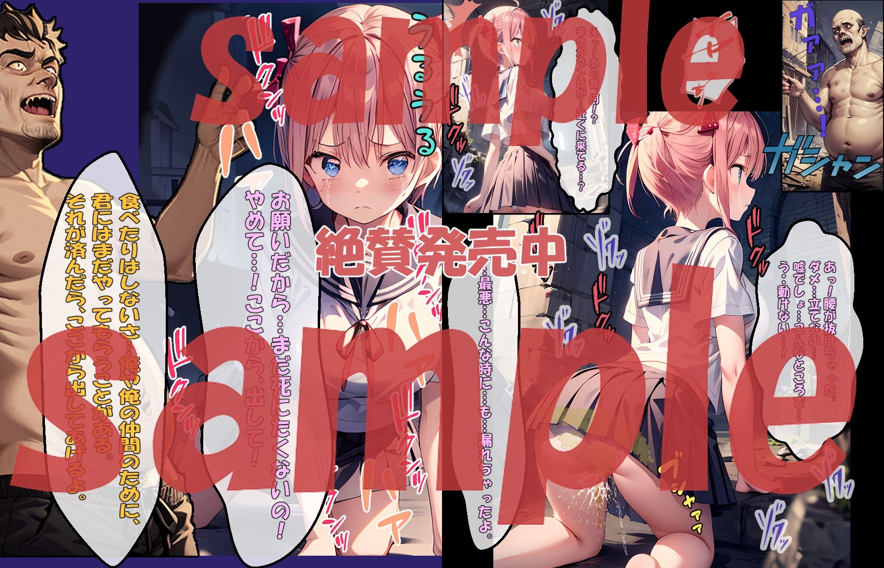 サンプル画像3:中〇一花、追い詰められた微笑み 〜ゾンビの恐怖に立ち向かう孤独な戦い〜 中〇二乃、砕けた意志 〜絶望の果てに〜(エレガントビジョン) [d_448452]