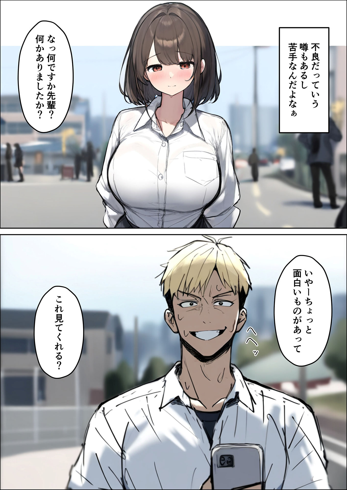 サンプル画像2:不良先輩に寝取られた巨乳彼女(たこやきばんざい) [d_451625]