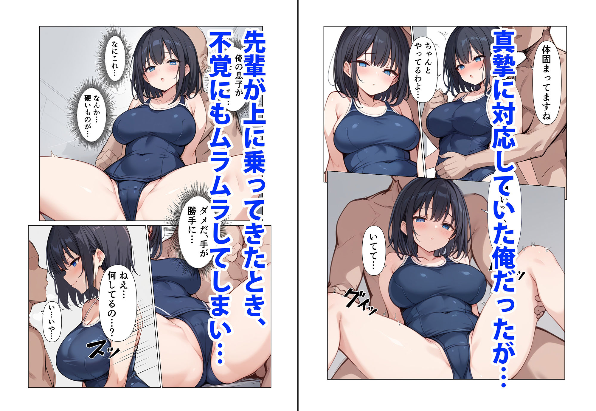 サンプル画像2:爆乳な水泳部の先輩との居残り練習中に生ハメえっちする話(ぱおーん書房) [d_454111]