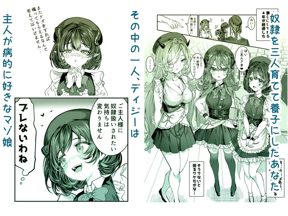 サンプル画像1:奴○を調教してハーレム作る2〜育てた奴○の一人と純愛マゾ奴○プレイする話〜(軒下の猫屋) [d_454842]