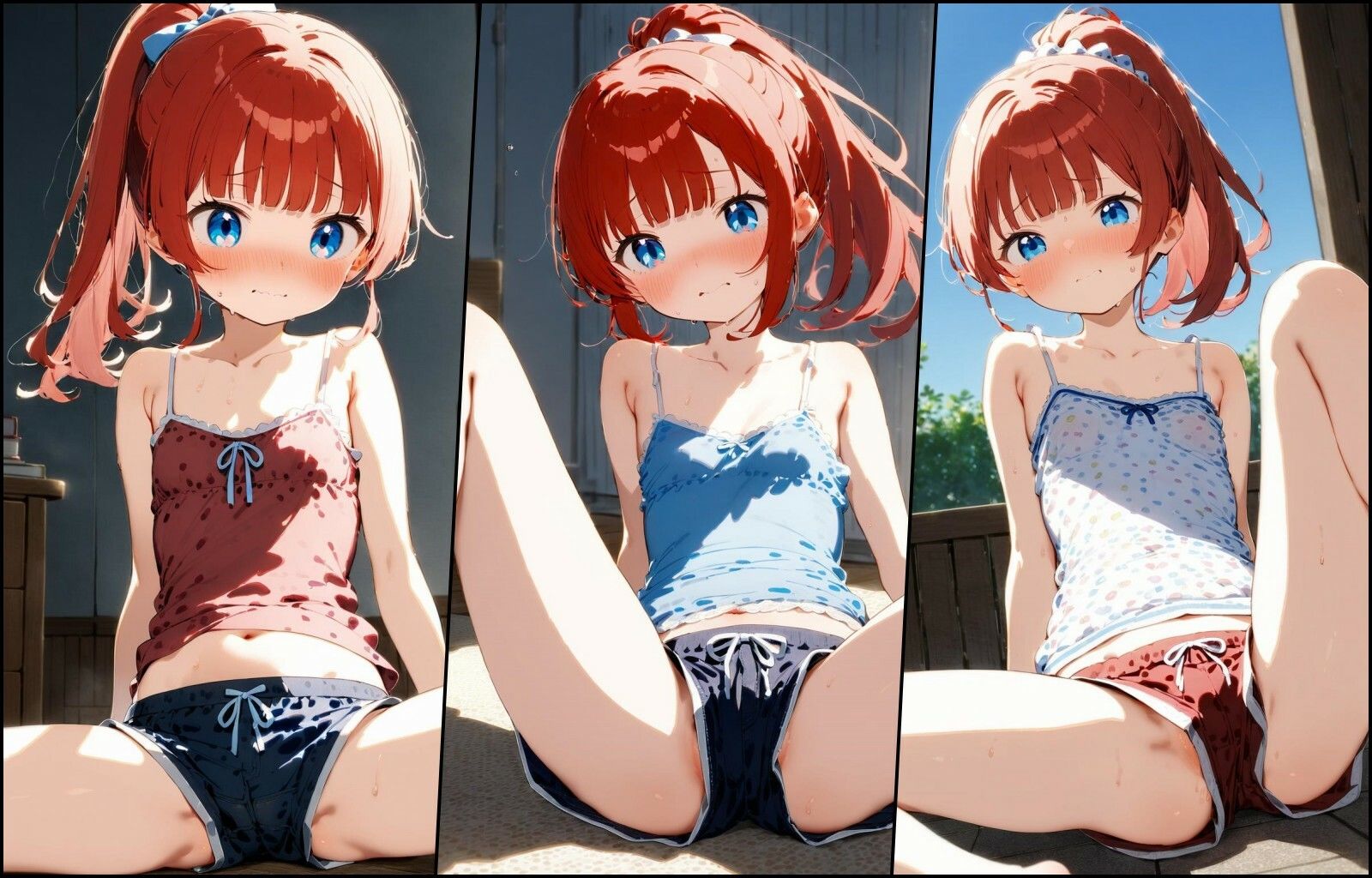 サンプル画像1:赤髪ポニテ少女と汗だくえっち(ohodo) [d_455001]