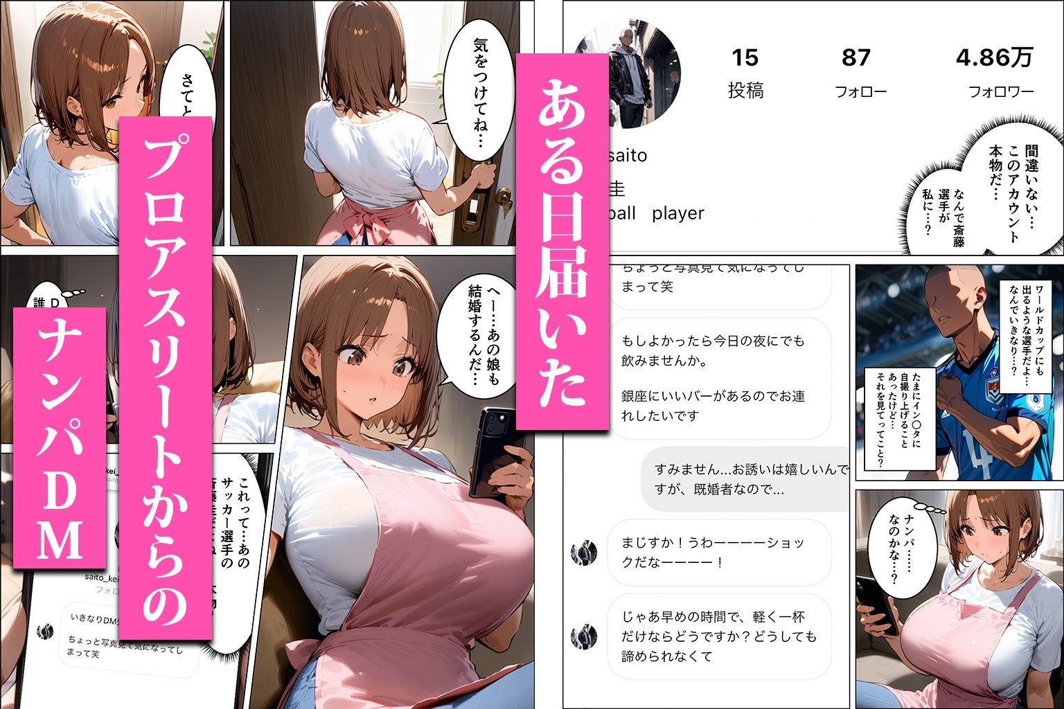 サンプル画像2:爆乳妻がアスリートのナンパDMで寝取られる話(clubB) [d_456352]