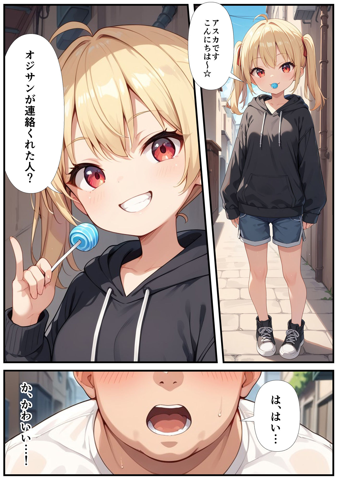 サンプル画像2:童貞オジサンとナマイキ小娘(猫パンチ) [d_459124]