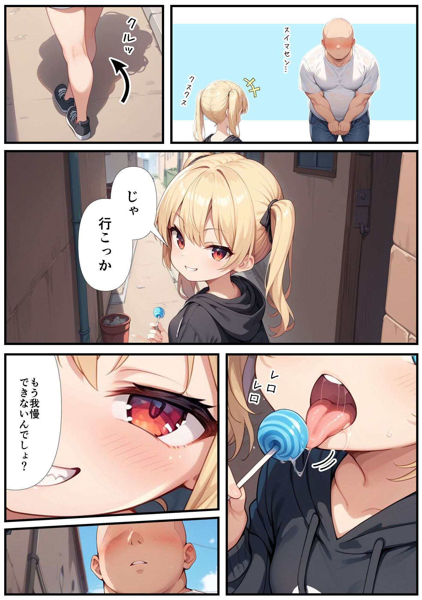 サンプル画像4:童貞オジサンとナマイキ小娘(猫パンチ) [d_459124]