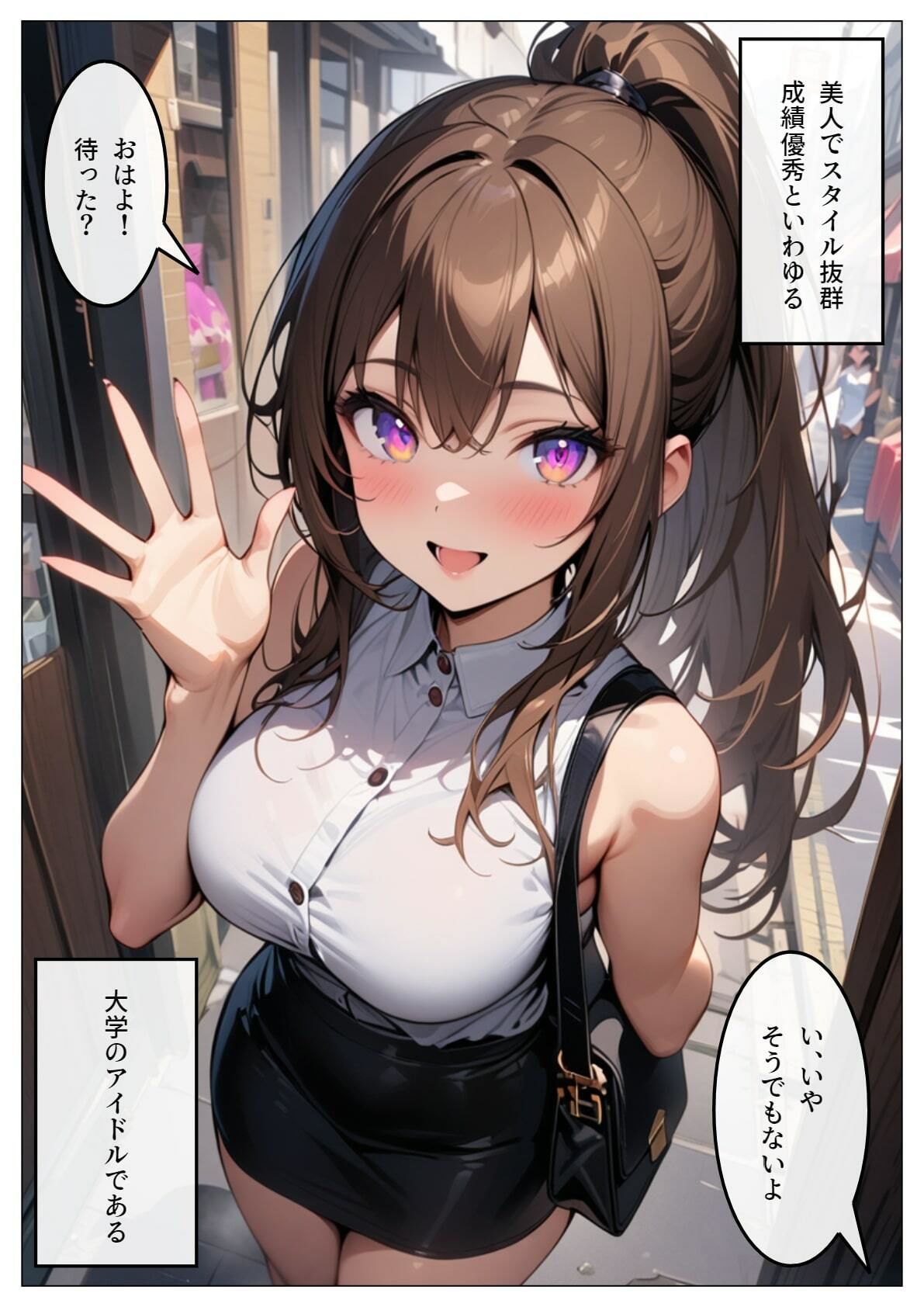 サンプル画像2:ゲリラ豪雨が降ってきたので巨乳の幼馴染とホテルで雨宿りした結果・・・(山田ジョブズ) [d_462565]