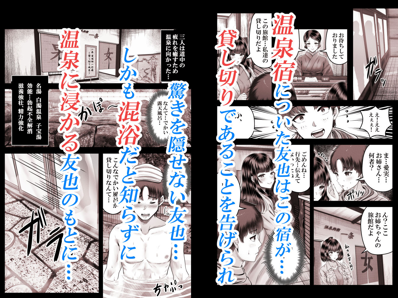 サンプル画像6:その年の離れた黒髪姉妹とお〇こする話2〜温泉旅行編〜(＆norino) [d_462789]