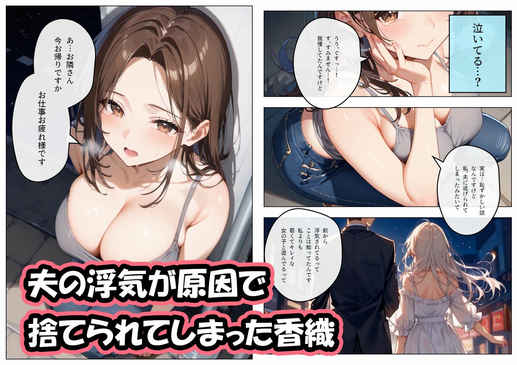 サンプル画像1:【コミック版】夫に浮気された隣に住む爆乳美人妻の仕返しえっち〜強○NTR中出しでおちんぽ上書き〜(ちゃんとぴ発電所) [d_467859]