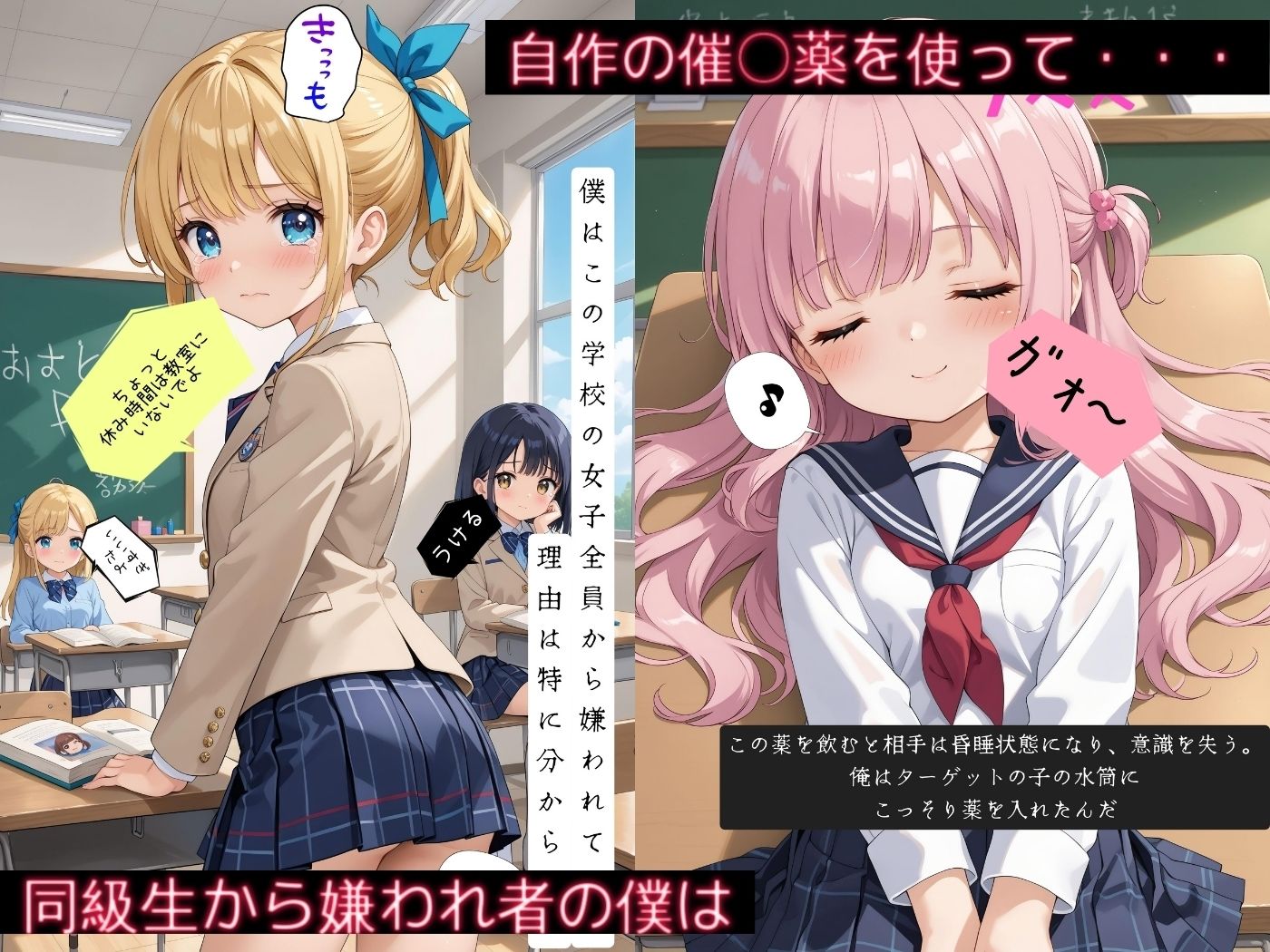 サンプル画像1:毎日のおかず！可愛い同級生を昏●レ●プ！【4Kストーリー付き】(High Quality boy) [d_468622]