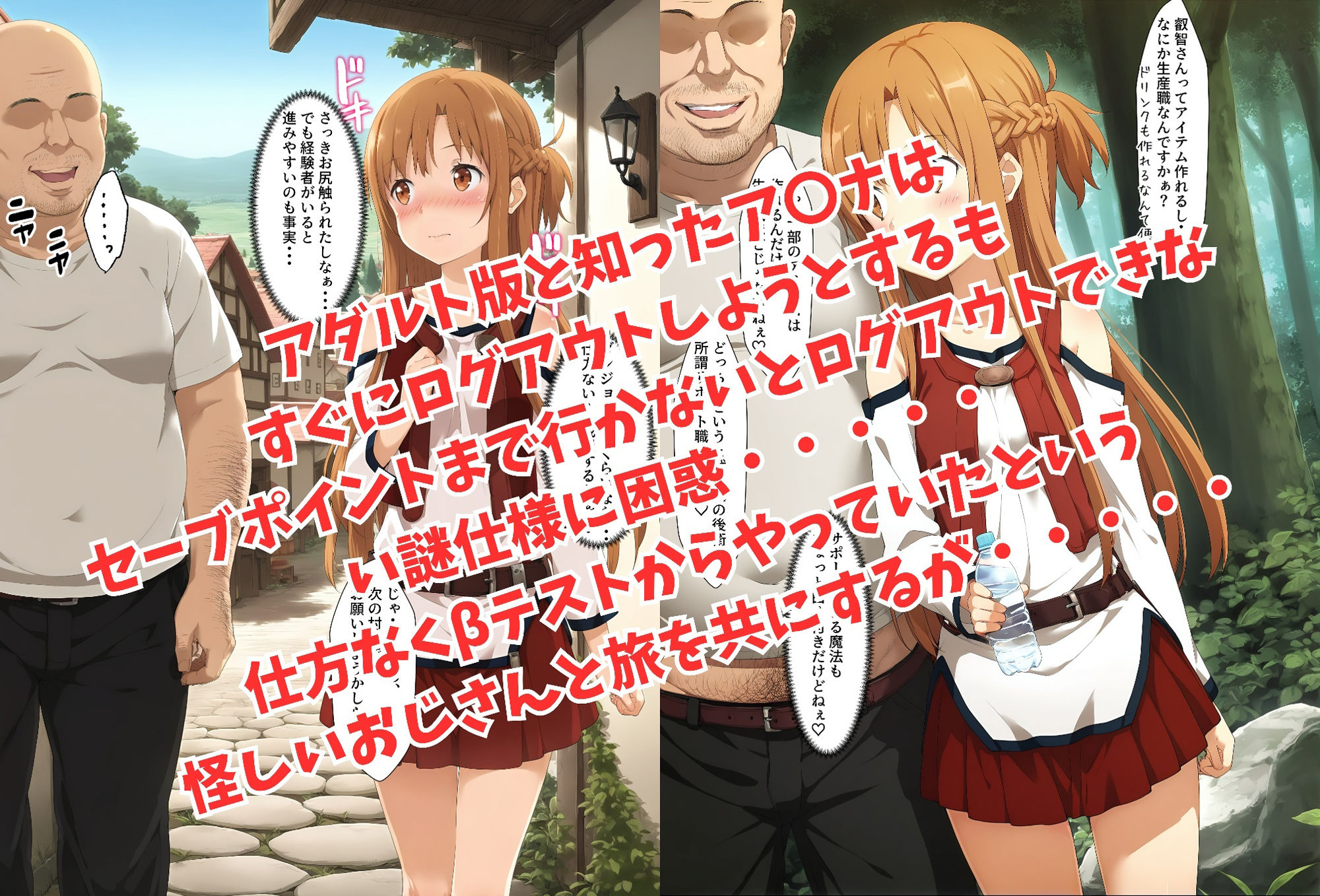 サンプル画像2:ログアウトしたいだけなのに… パーティメンバーにハメられて発情デバフが付いたり、魔法で動けなくなったりしてメンバーやモンスターに辱めを受けてエッチになっていくア〇ナちゃん(絵心あいのAI生成アトリエ) [d_469310]