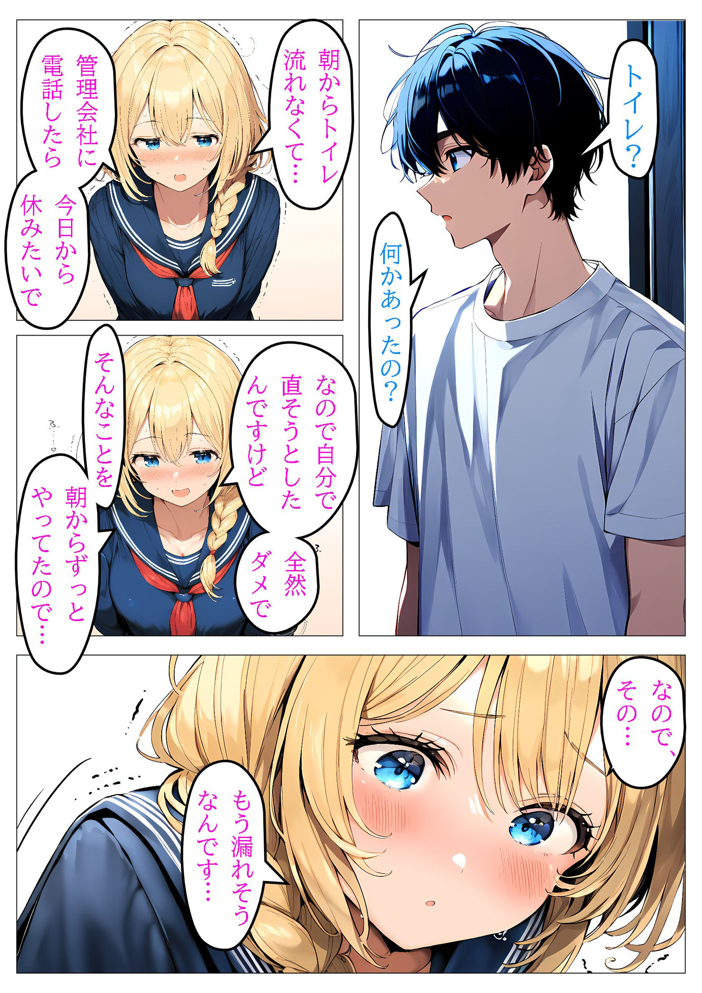 サンプル画像4:あなたの部屋のおトイレ貸してください！〜ただし間に合わないものとする〜(しるしみつぎ) [d_471070]