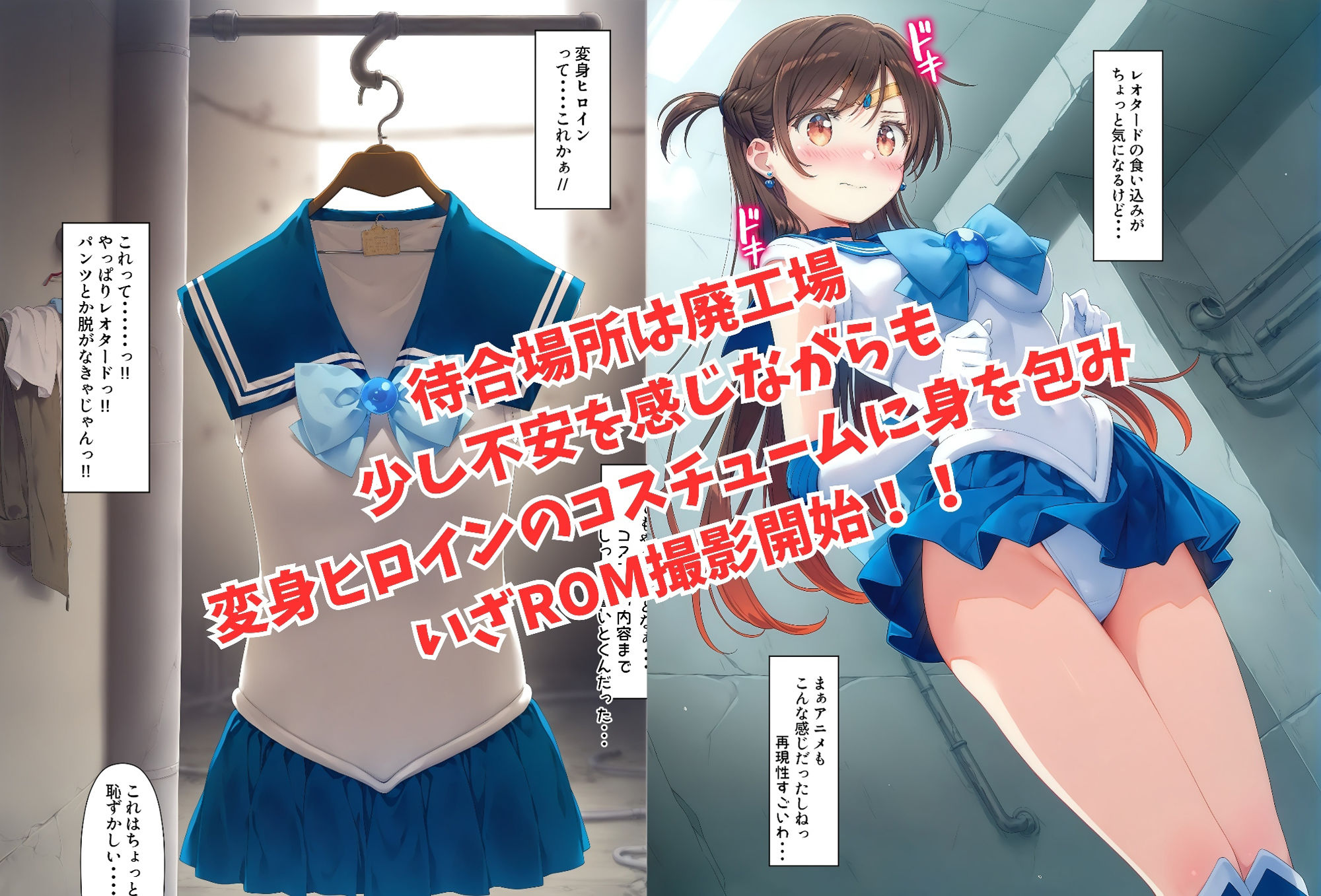 サンプル画像2:デート内容は「コスプレROM撮影」！！レンカノアプリのデートでエロROM撮影をさせられて恥ずかしい画像を沢山撮られた女子大生(絵心あいのAI生成アトリエ) [d_471532]