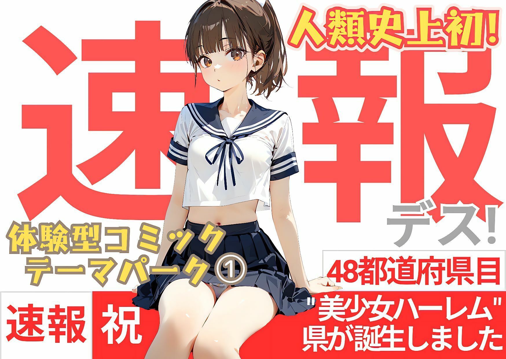 サンプル画像6:【速報です！】人類史上初！！純粋培養された33万人『美少女ハーレム県』が誕生しました！！！-体験型コミック・テーマパークOpen-(天使出版) [d_472510]