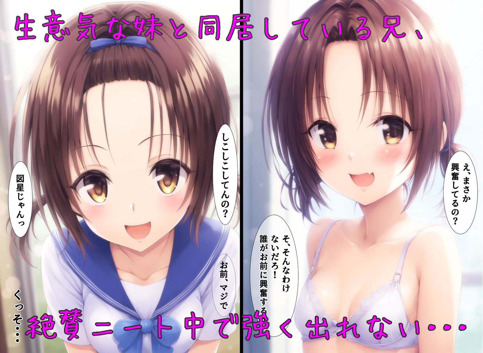 サンプル画像1:オナ禁で性欲が限界まで高まった結果、妹の寝込みを襲ってしまった件(ドグマの館) [d_476371]