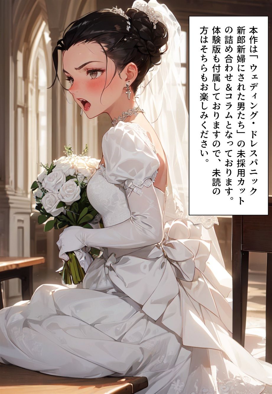 サンプル画像1:100円画集「ウェディング・ドレスパニック！新郎新婦にされた男たち、体験版＋おまけ」(真城のソフトハウス) [d_476399]