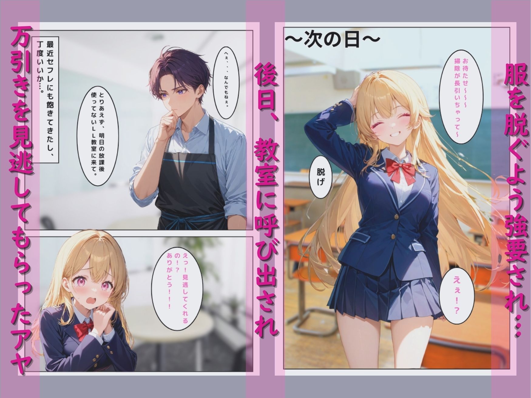 サンプル画像1:万引き金髪巨乳J〇を巨チンで調教セックス(カムロク) [d_477021]