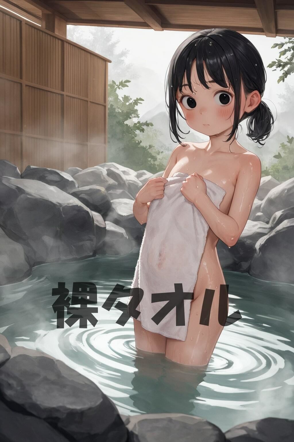 サンプル画像1:混浴温泉で露出を楽しんでいたらハメられたJ〇達 ロリ ちっぱい つるぺた(AI@美女倶楽部) [d_480654]