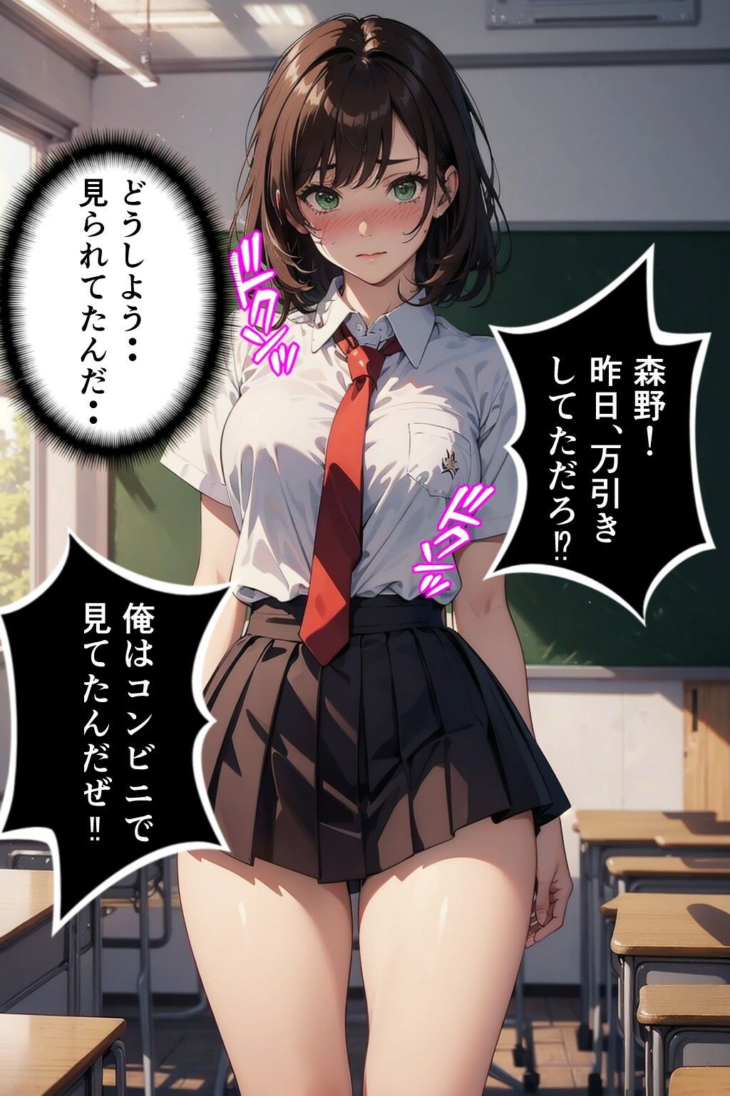 サンプル画像2:【セリフ付】女子校生の万引きがバレてやられた件(AIザッハトルテ３) [d_480780]