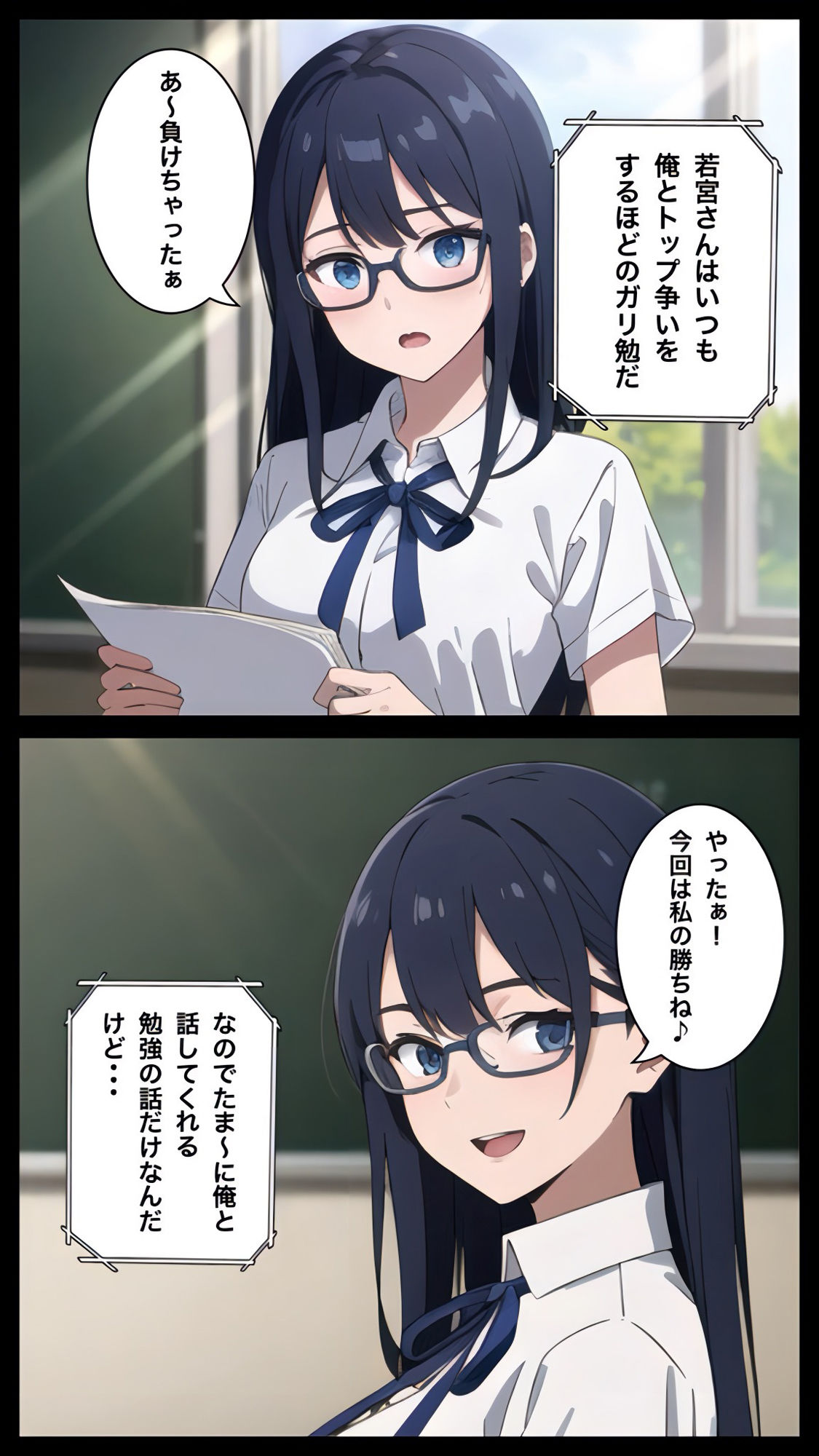 サンプル画像1:清楚なガリ勉美女にテストで勝ったからヤリたい放題した結果(コノコモアノコモ) [d_481099]