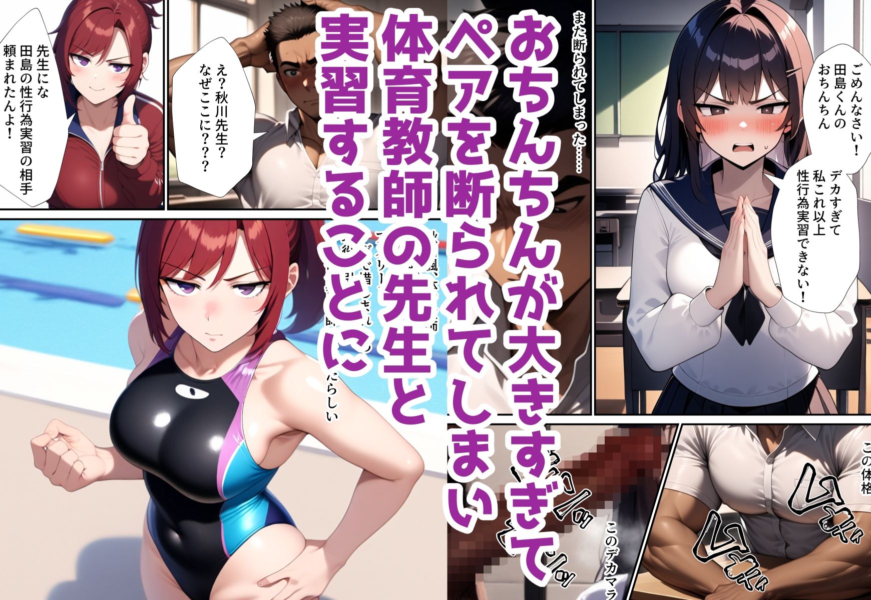 サンプル画像2:まんこも性格もガサツな体育の先生と性行為実習！(ドチャシコテクノロジー) [d_482060]