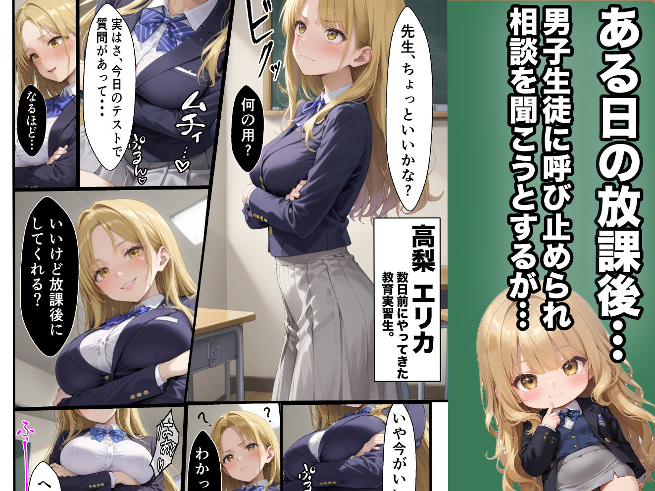 サンプル画像2:強気な教育実習生が生徒に孕まされる話(もみまんが) [d_482942]