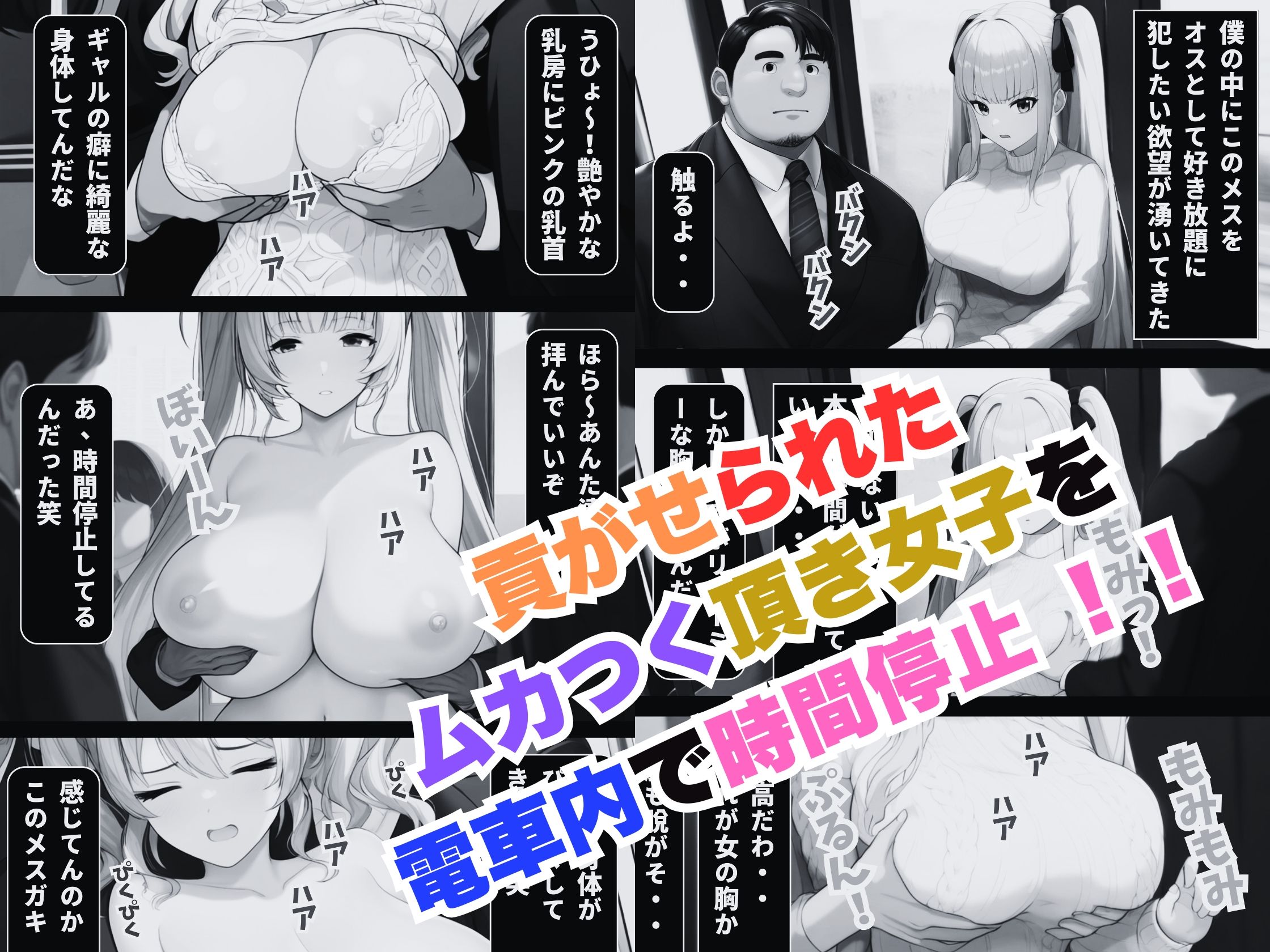 サンプル画像1:時間停止＋金縛りアプリの連続コンボで頂き女子を無抵抗にイカせてみた（モノクロ版）(しこっちゃいやーよ) [d_487221]