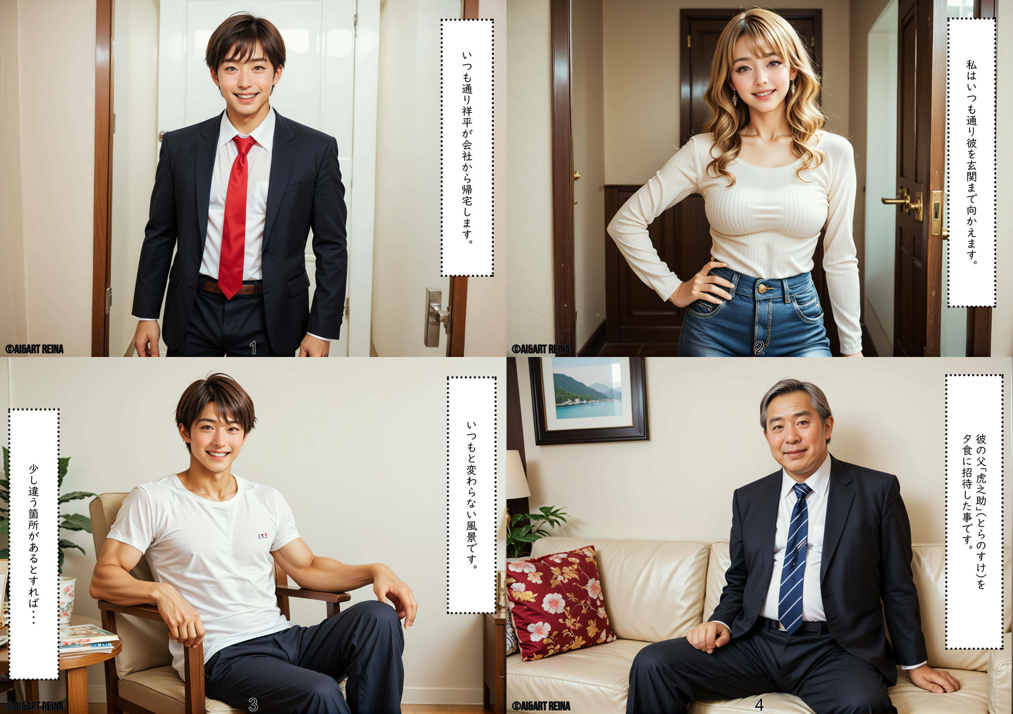 サンプル画像2:義父と新妻〜背徳の快楽〜＜一花＞No.01〜07（実写系）(AI＆ART Reina) [d_487428]