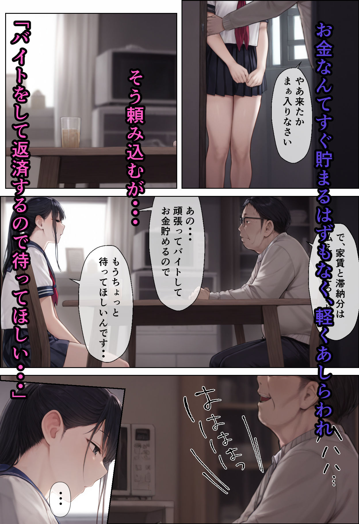 サンプル画像2:黒春 〜ゲロハル〜 卑劣な大家にマ〇コと青春を汚される(ステラぴんく) [d_488739]