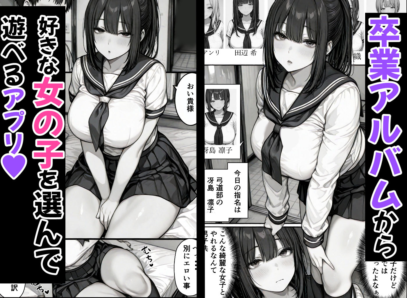 サンプル画像1:卒アル催●アプリ クラスメイトを選んで支配できる卒業アルバム(ももみ屋) [d_489763]