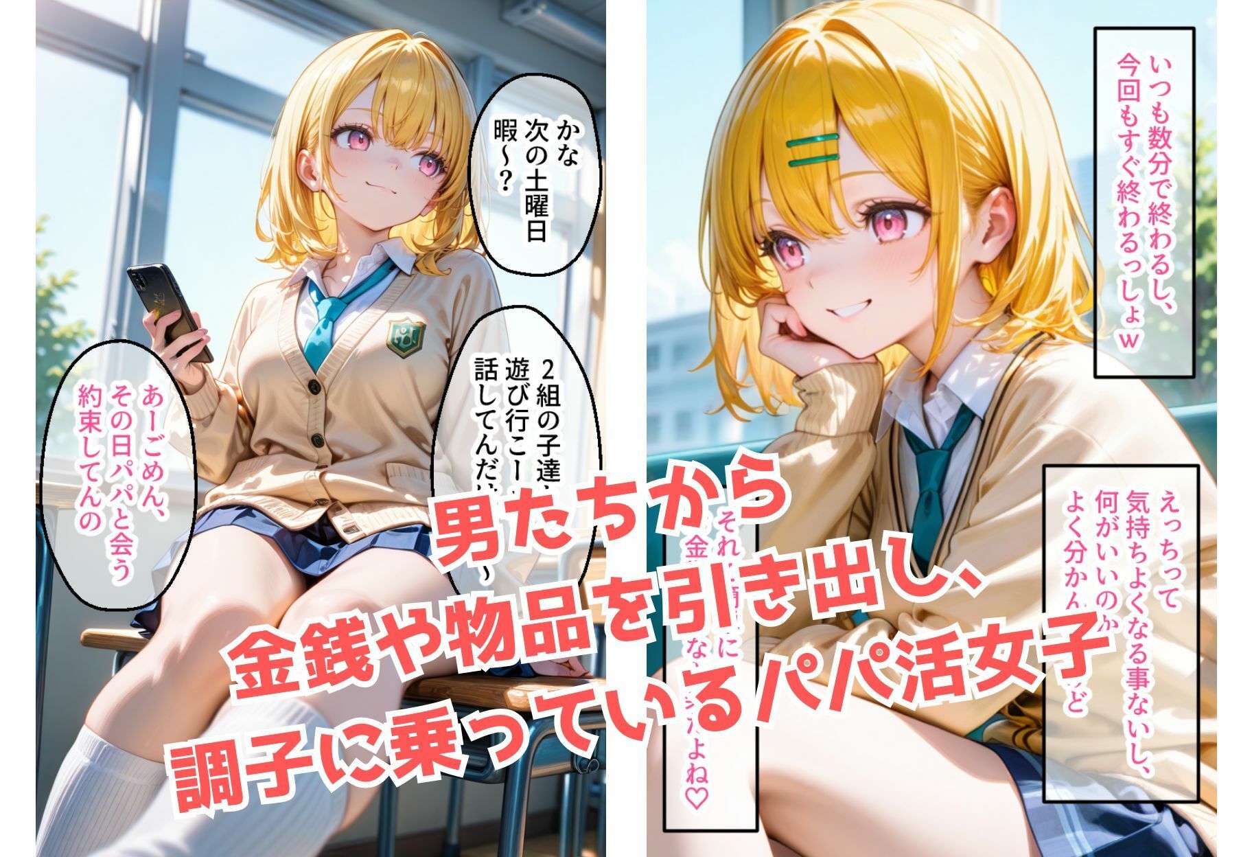 サンプル画像1:パパ活JK女子がチン棒に服従した件【全Pセリフ有】(種付け転生出版) [d_493841]