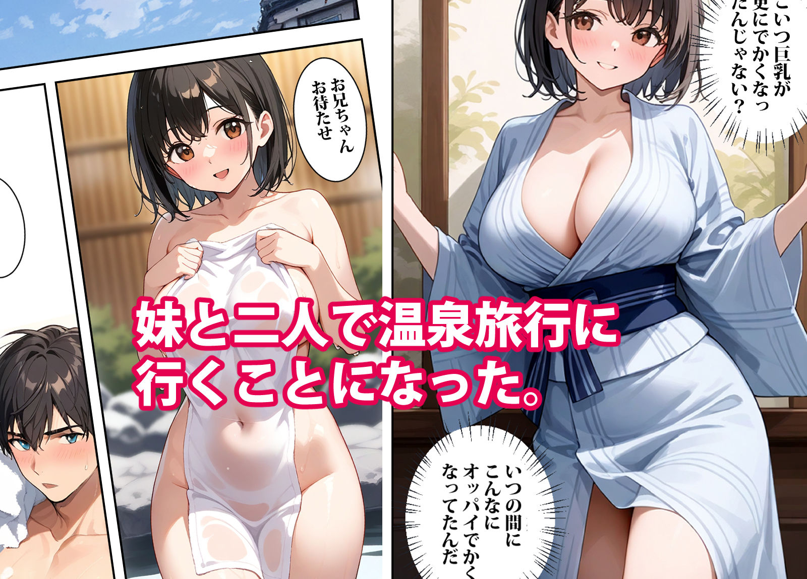 サンプル画像1:妹と温泉に行ったら妹が可愛い過ぎてSEXしてしまった(東京漫画研究所) [d_495079]