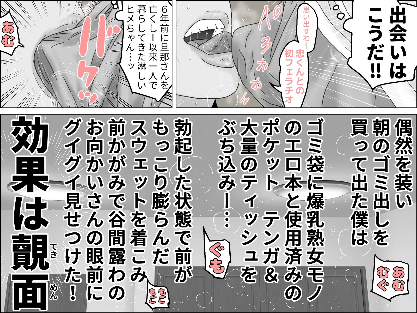 サンプル画像2:絶滅寸前危惧種  向かいの還暦爆乳お婆ちゃん  モノクロ版(干し椎茸) [d_495510]