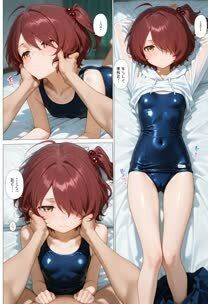 サンプル画像2:文芸部1年の。。。こまりちかです。（スク水）(らばーだっく) [d_497709]