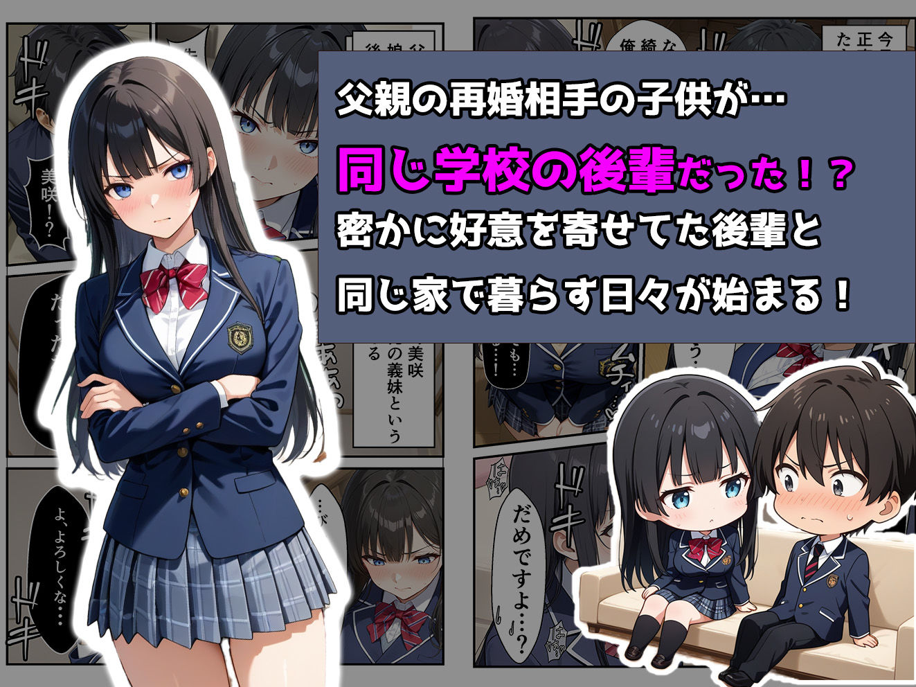 サンプル画像1:父親の再婚相手の娘が同じ学校の後輩だった話(もみまんが) [d_497969]