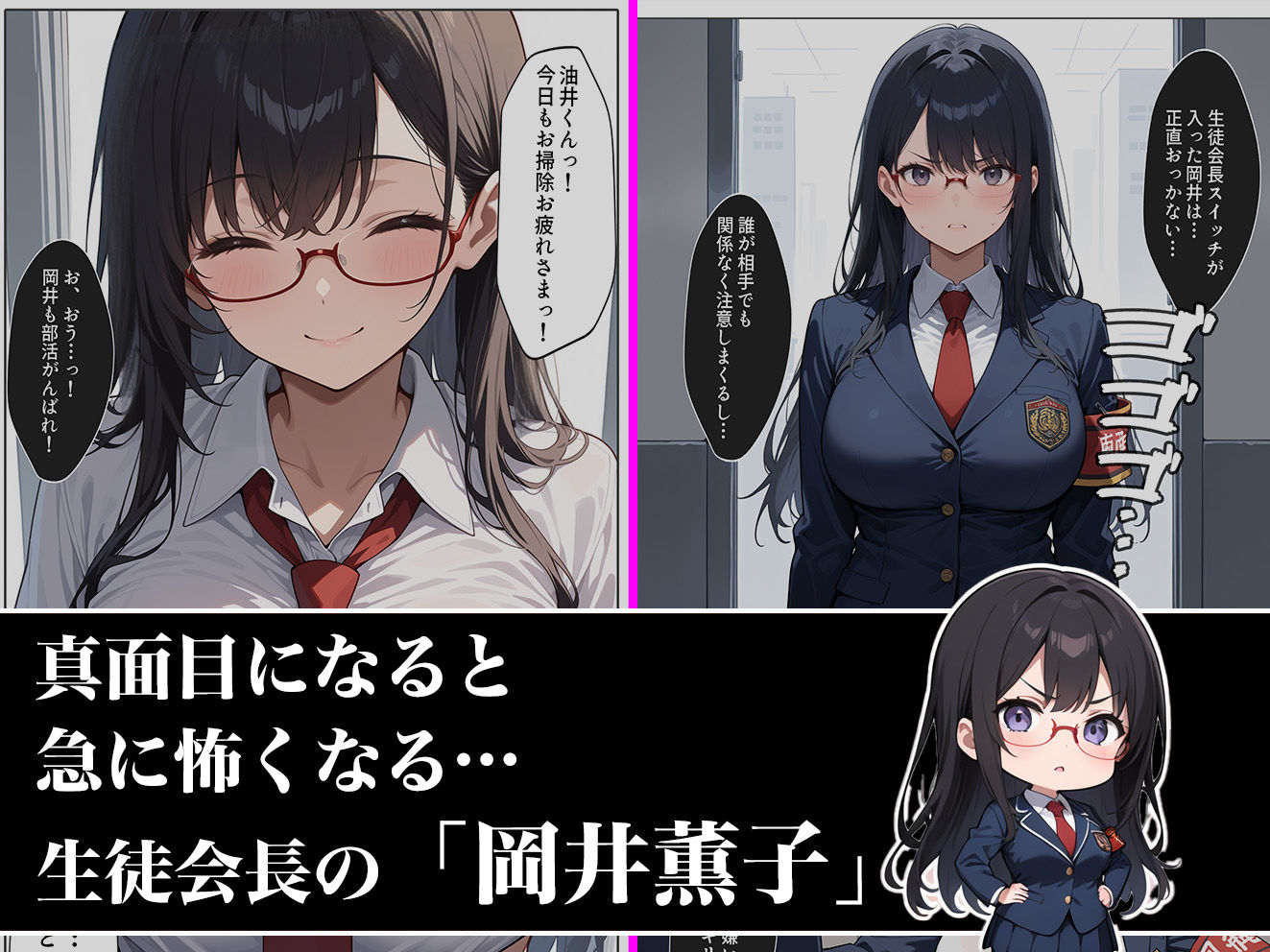 サンプル画像1:俺の前だとド変態になる真面目生徒会長の話(aiもみむ出版) [d_498638]