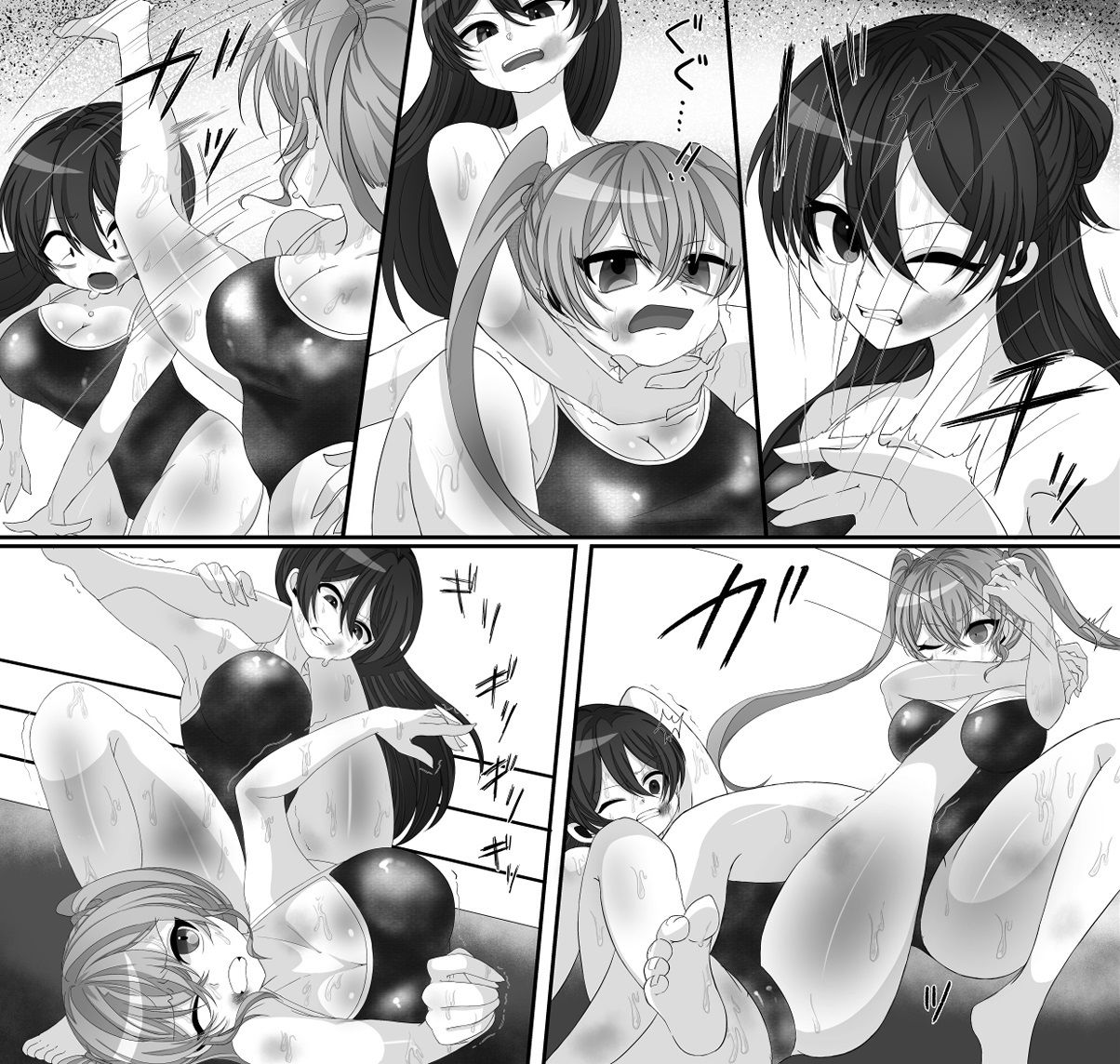 サンプル画像5:学校で女子プロレス！ 全員失神失禁 生足絞めつけ踏みつけえっちバトル編(妄幻想プラン) [d_500738]