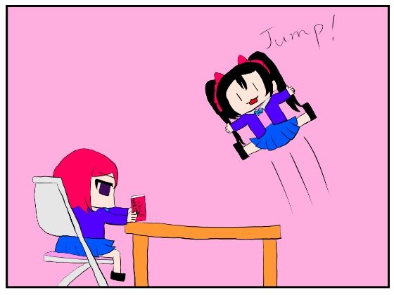 サンプル画像1:2コマ漫画「部室で笑顔で1、2、Jumpしてしまった矢澤」(ゆるふわ研究所) [d_502586]