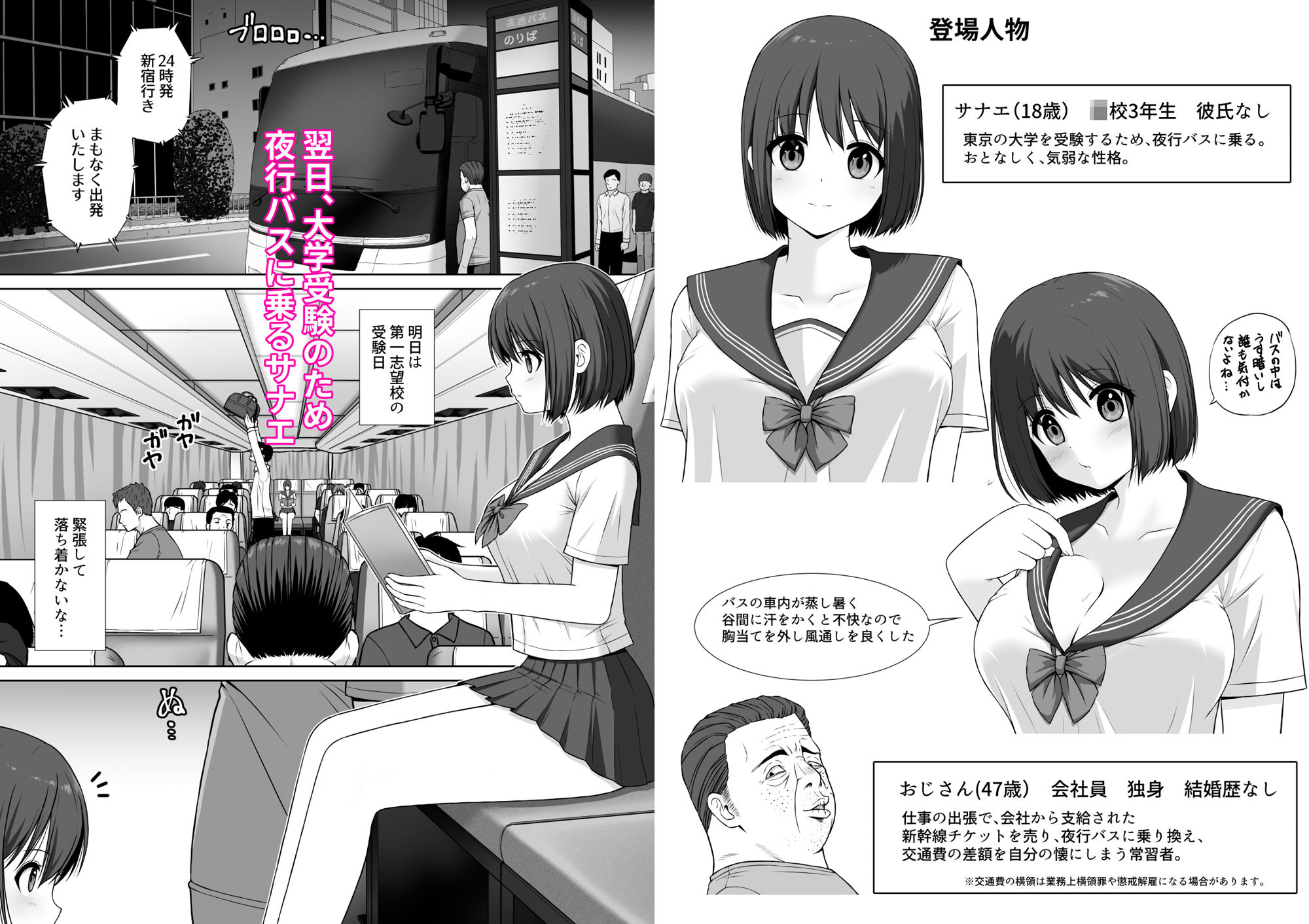 サンプル画像2:夜行バス2 となりに座った小娘が 無防備すぎて 我慢できない(つじもと庵) [d_503212]