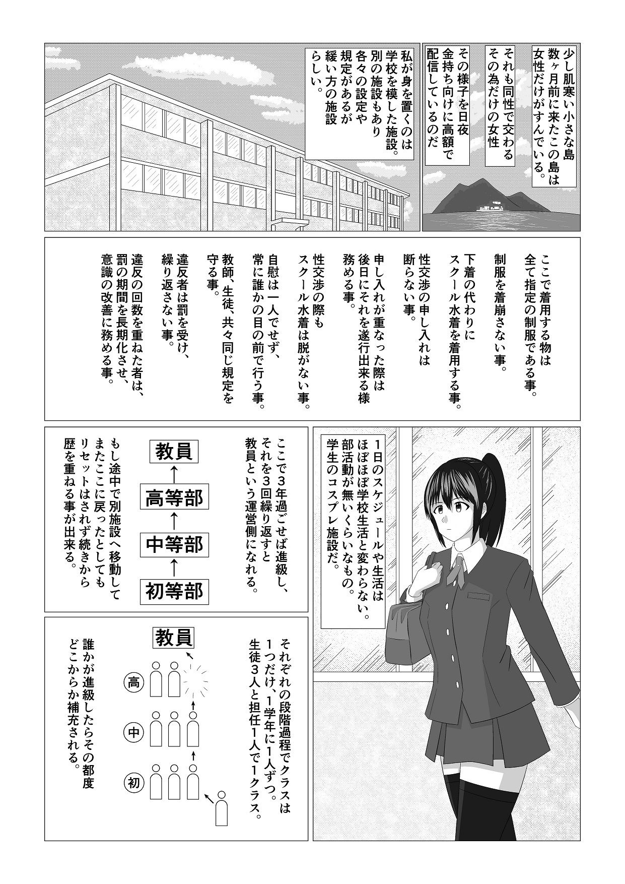 サンプル画像2:お姉さん達がスク水で百合えっちするための島の話(Old attachment) [d_503434]