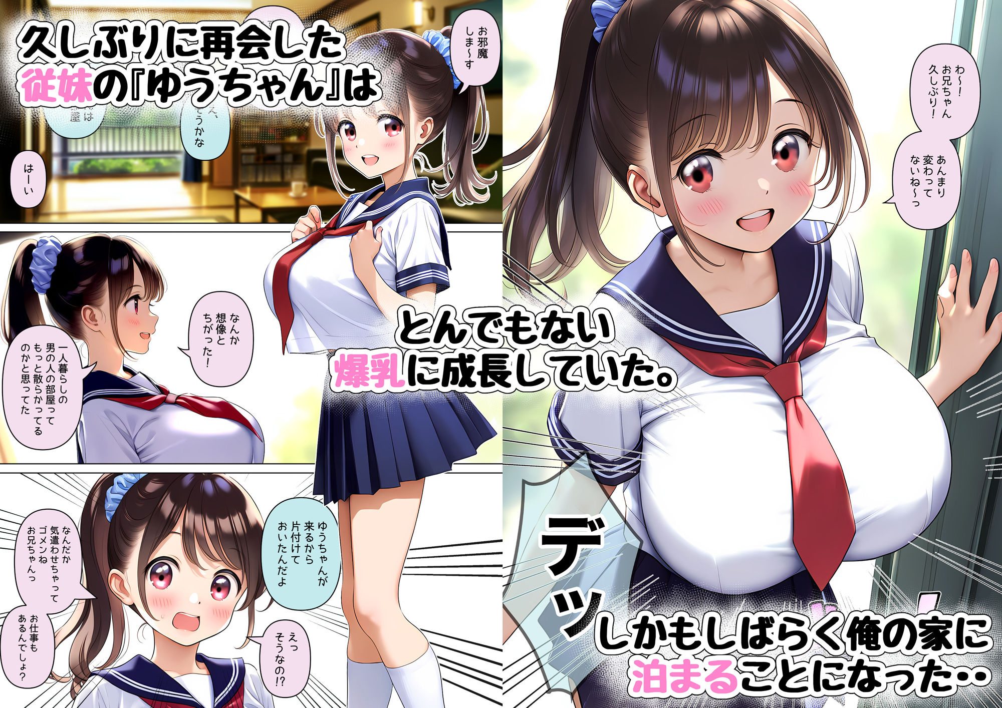 サンプル画像1:再会した従妹が爆乳になってた。(茶っ戸★自慰P亭) [d_503677]